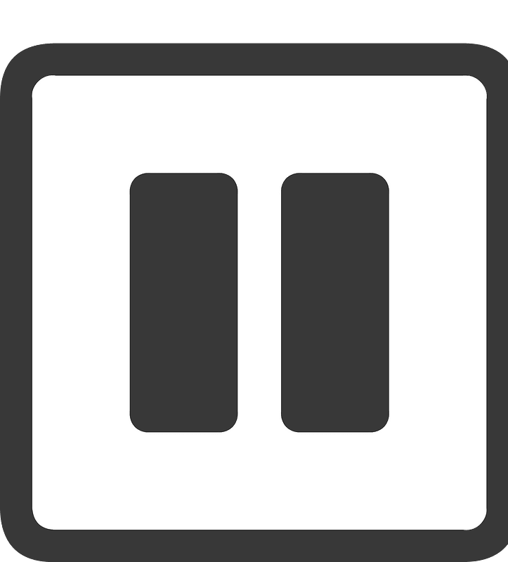 Square dark line ui button 05-06 pause