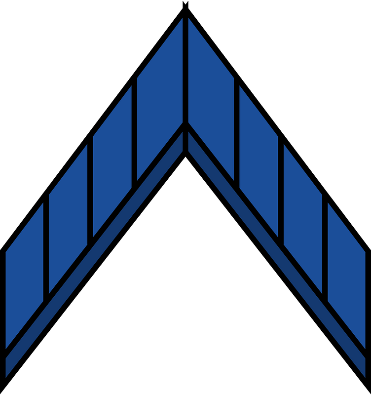 Blue roof ridge