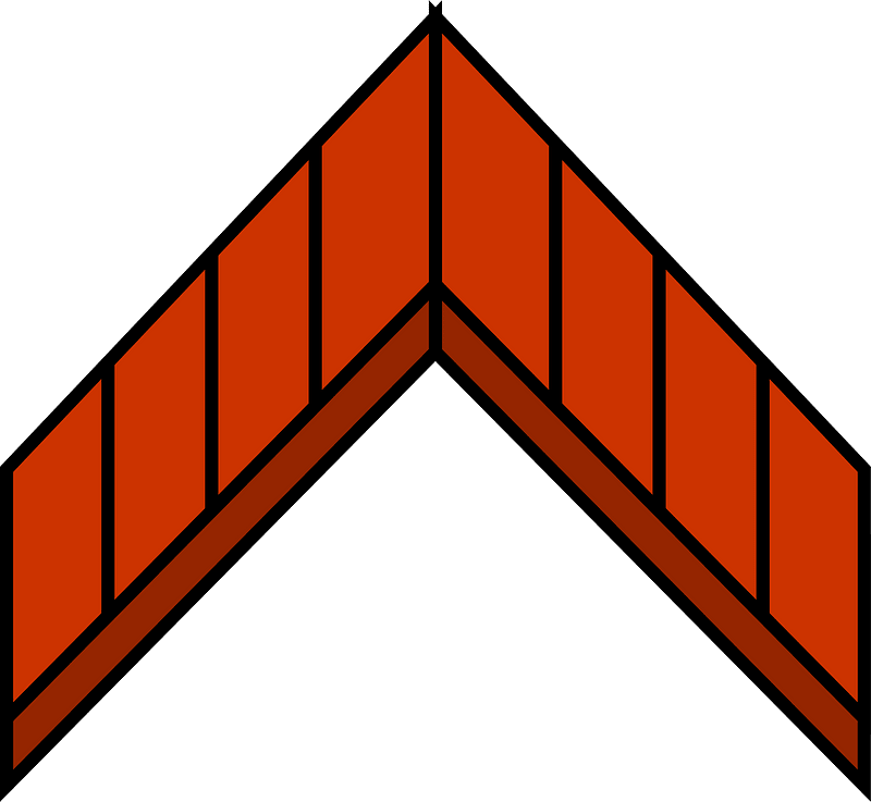 Dark orange roof ridge