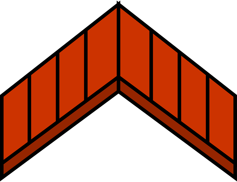 Dark orange roof ridge