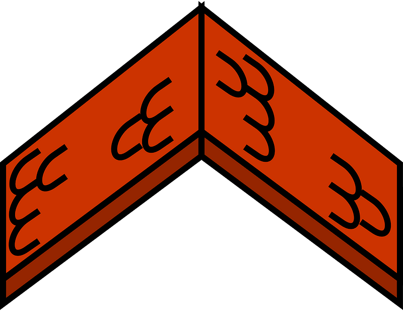 Dark orange roof ridge