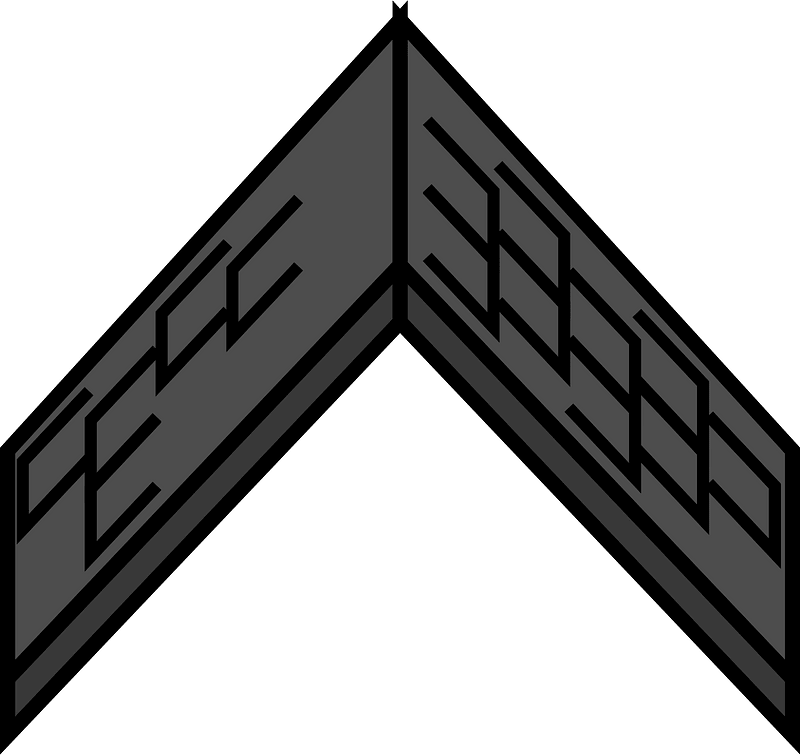 Grey roof ridge