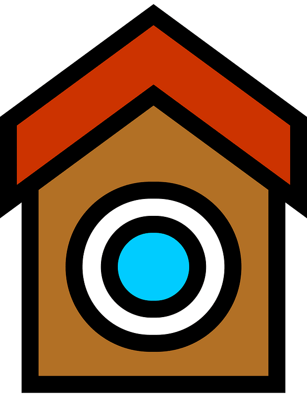 Brown house dark orange roof