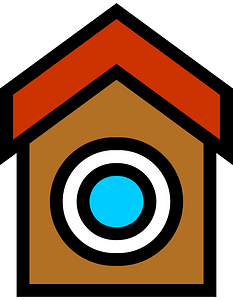 Brown house dark orange roof
