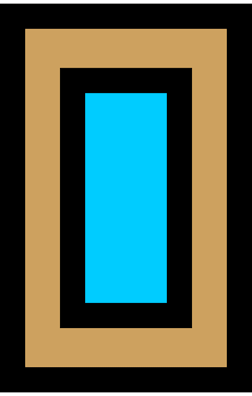 Bold rectangle beige window