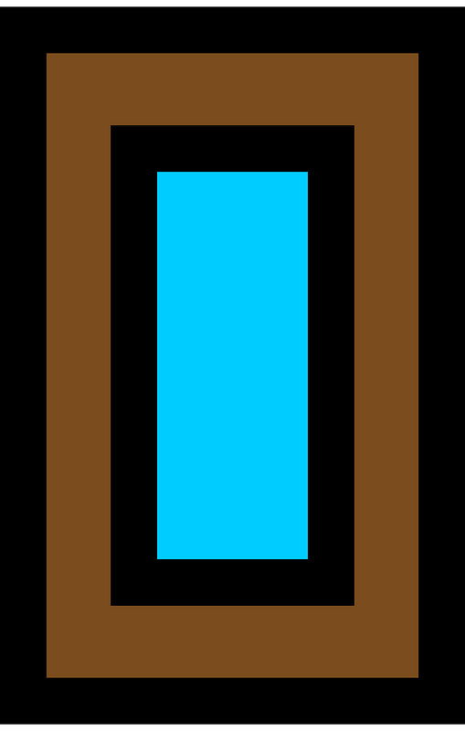 Bold rectangle brown window