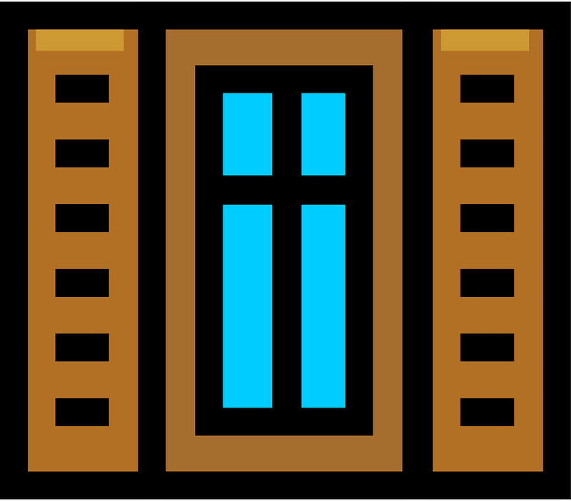 Brown window shutters