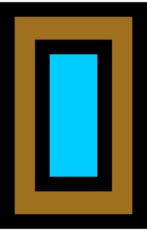 Bold rectangle light brown window