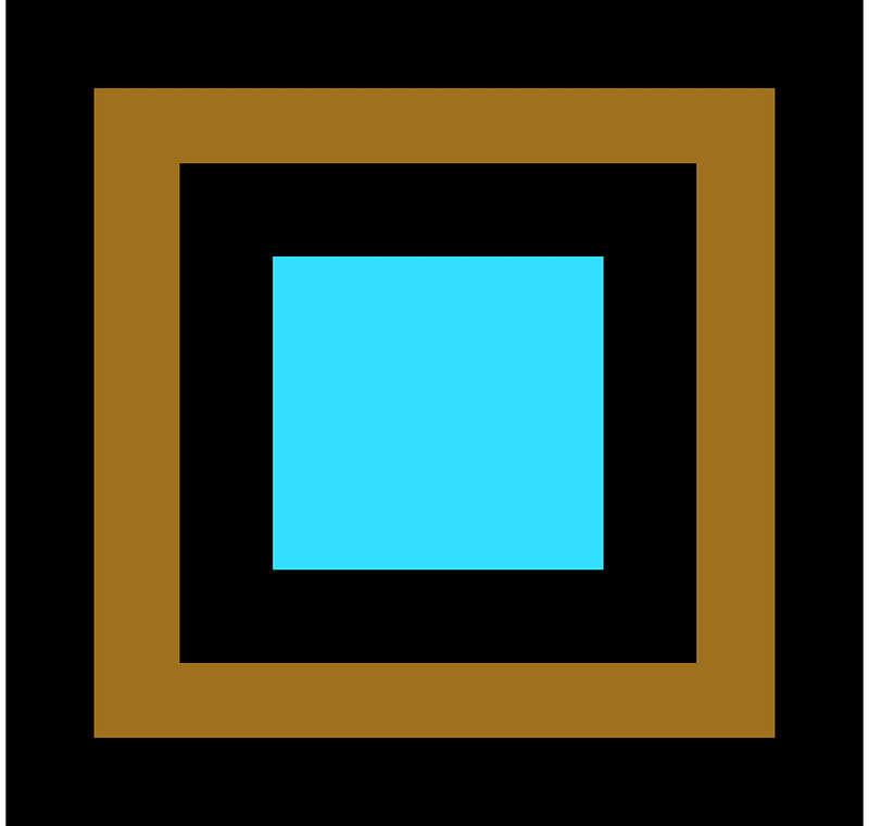 Bold square light brown window