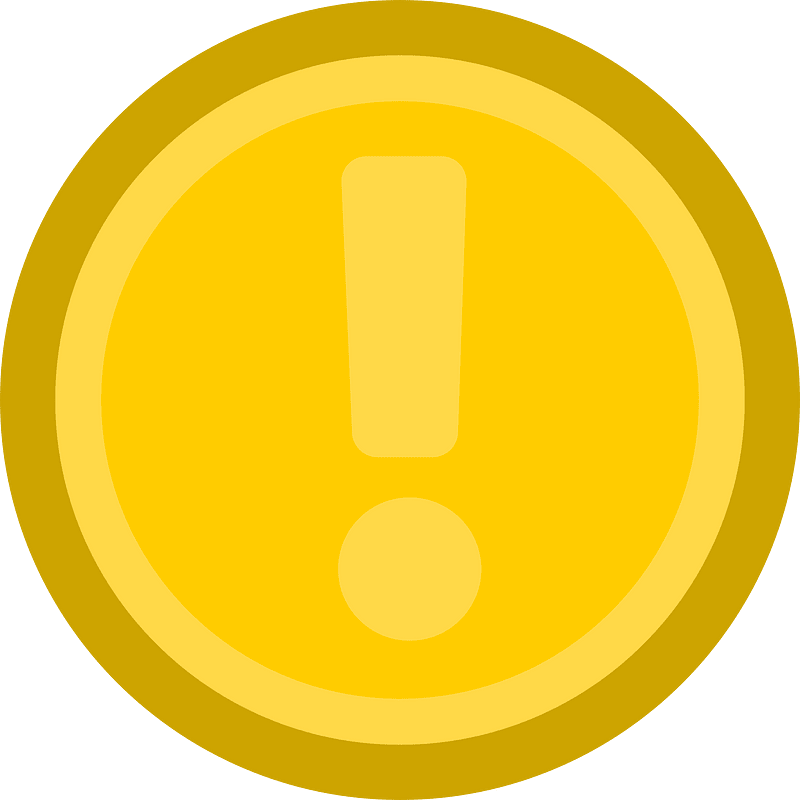 Round yellow exclamation mark
