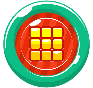 Round yellow apps menu button
