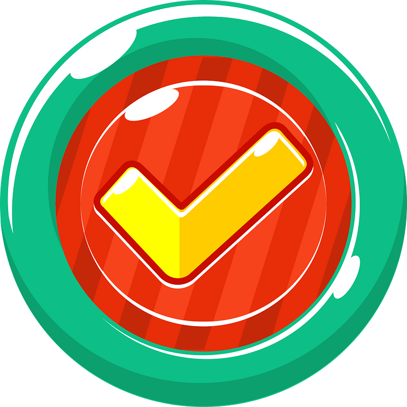 Round yellow check mark button