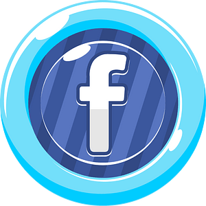 Round blue facebook button
