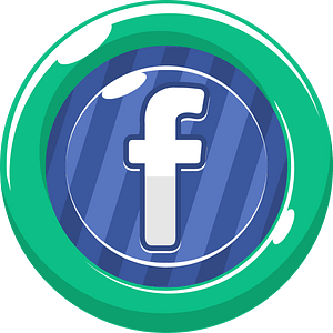 Round green facebook button