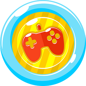 Round red gamepad button