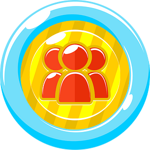 Round red group button