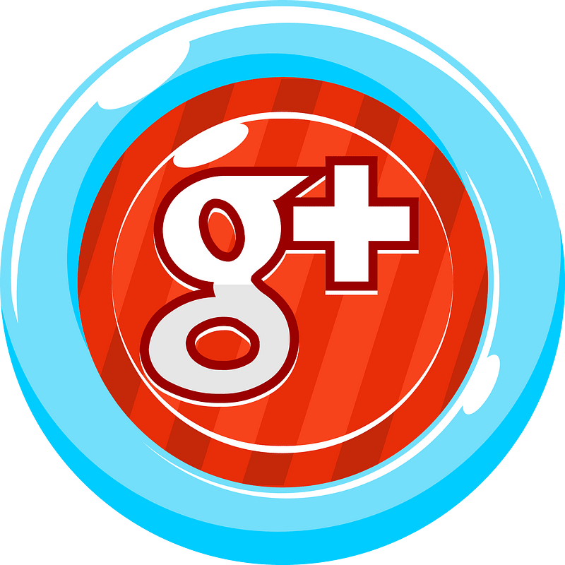 Round blue red google button