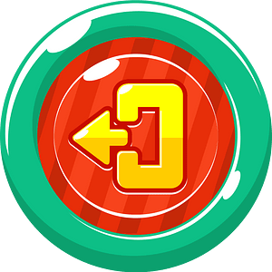 Round yellow logout button