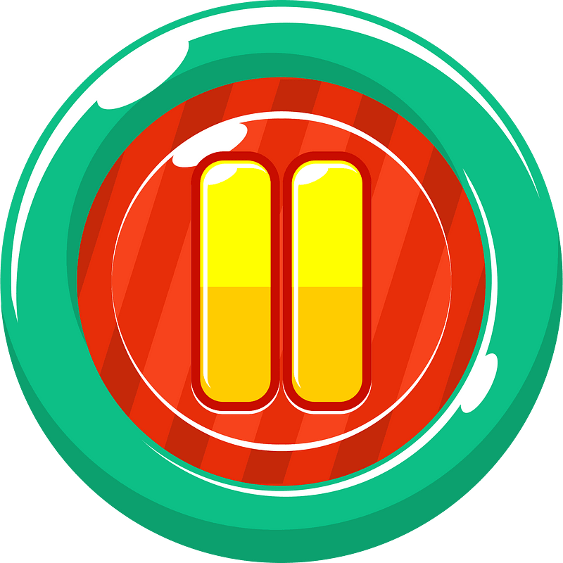 Round yellow pause button
