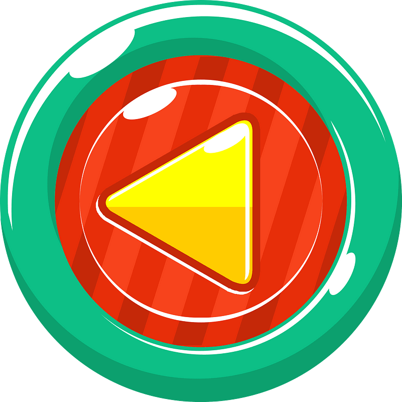 Round yellow play button left