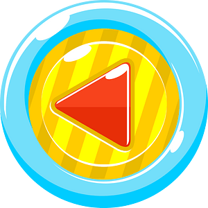 Round red play button left