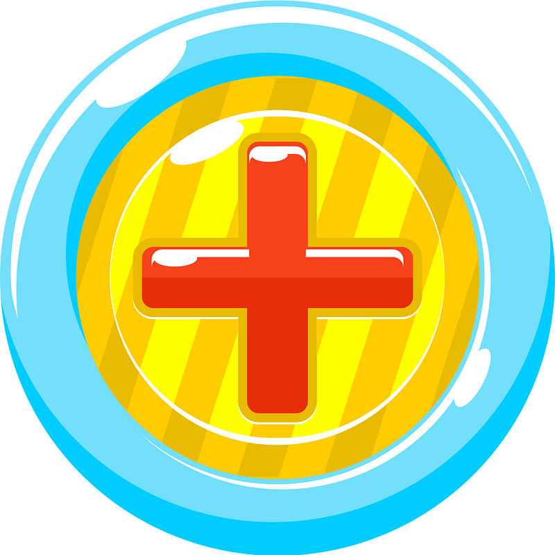 Round red plus button