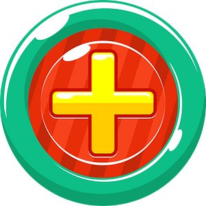 Round yellow plus button