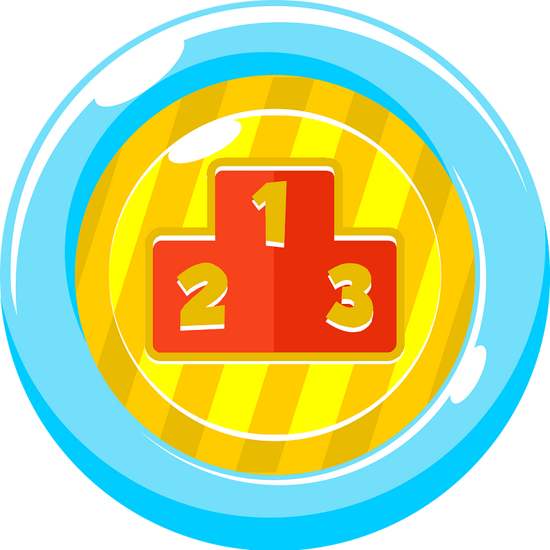 Round red podium button