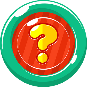Round yellow question button