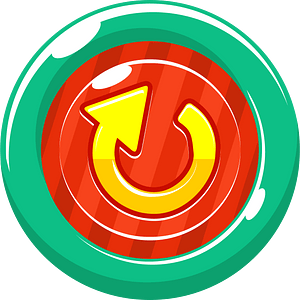 Round yellow redo button