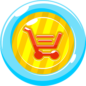 Round red shopping button