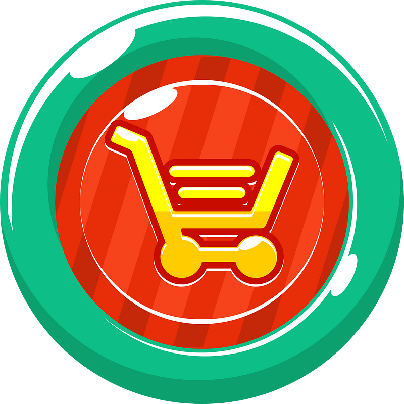 Round yellow shopping button