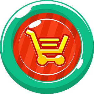 Round yellow shopping button
