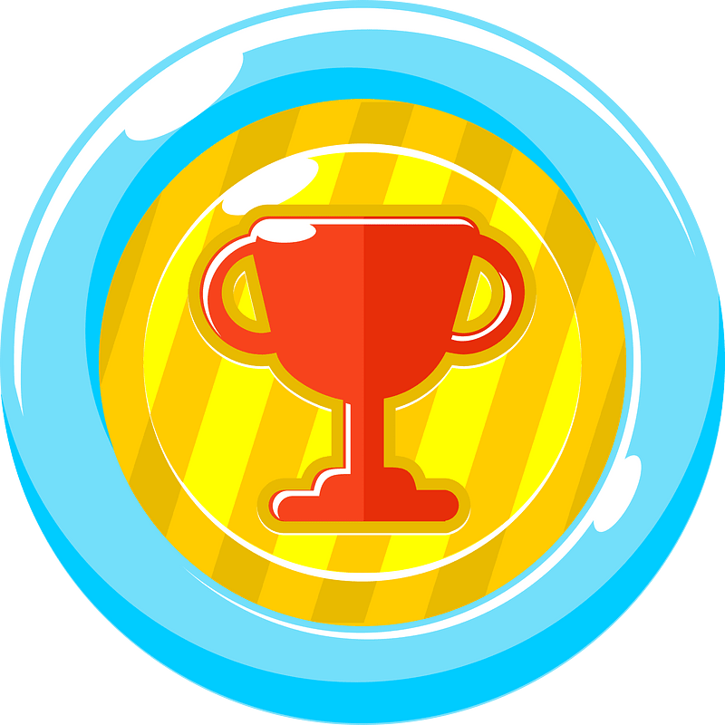 Round red trophy button
