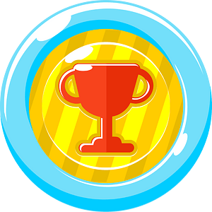 Round red trophy button