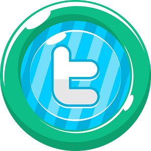 Round green twitter button