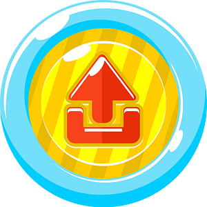 Round red upload button