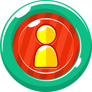 Round yellow user button