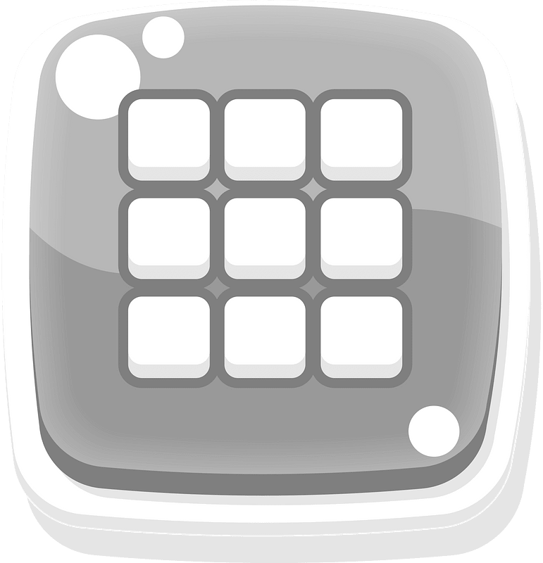 Rounded grey apps menu button