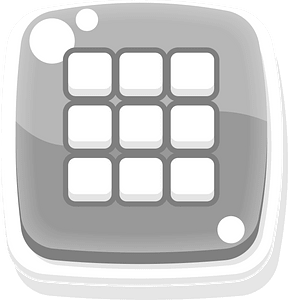 Rounded grey apps menu button