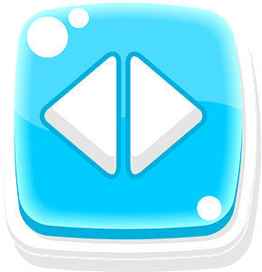 Rounded blue arrow button left right