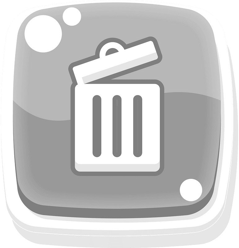 Rounded grey bin button