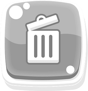 Rounded grey bin button