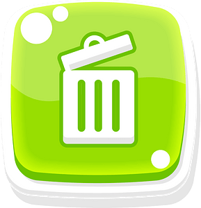 Rounded green bin button