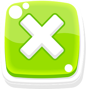 Rounded green cancel button