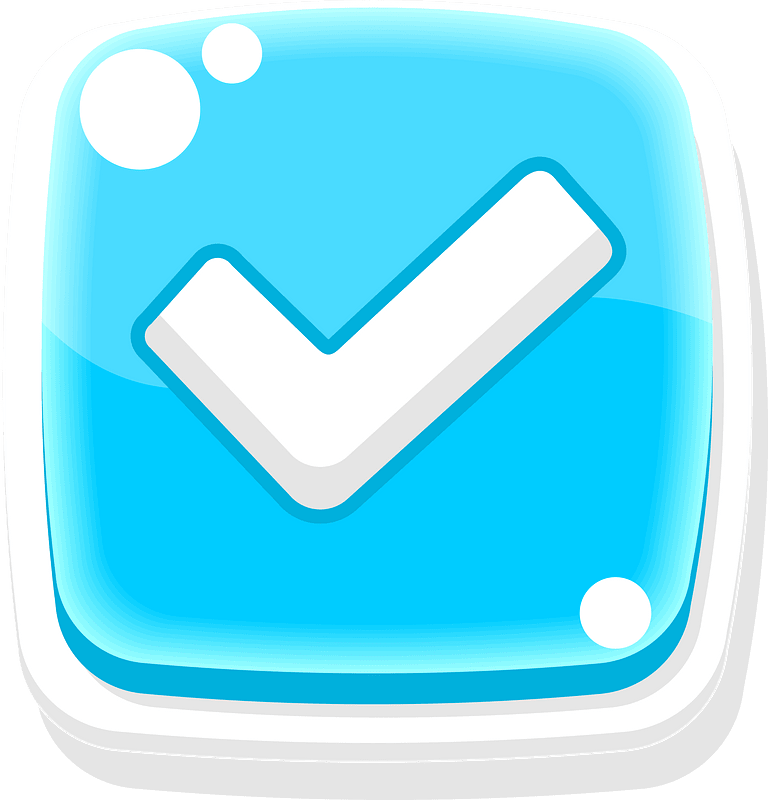 Rounded blue check mark button
