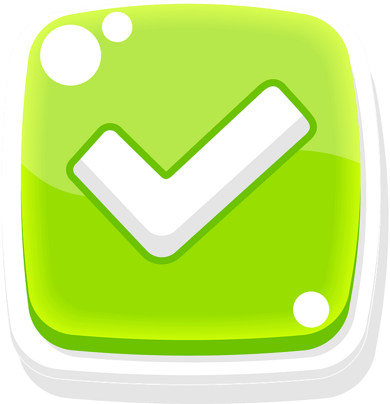Rounded green check mark button