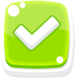 Rounded green check mark button