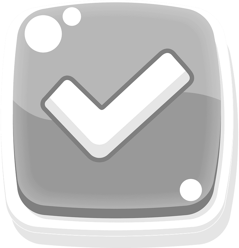 Rounded grey check mark button