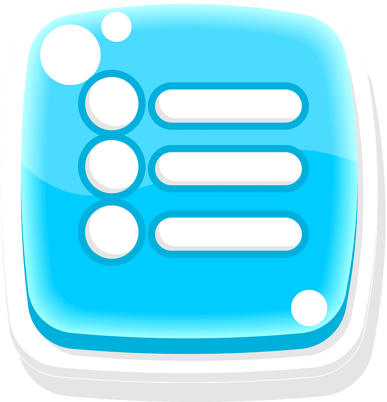 Rounded blue checklist button